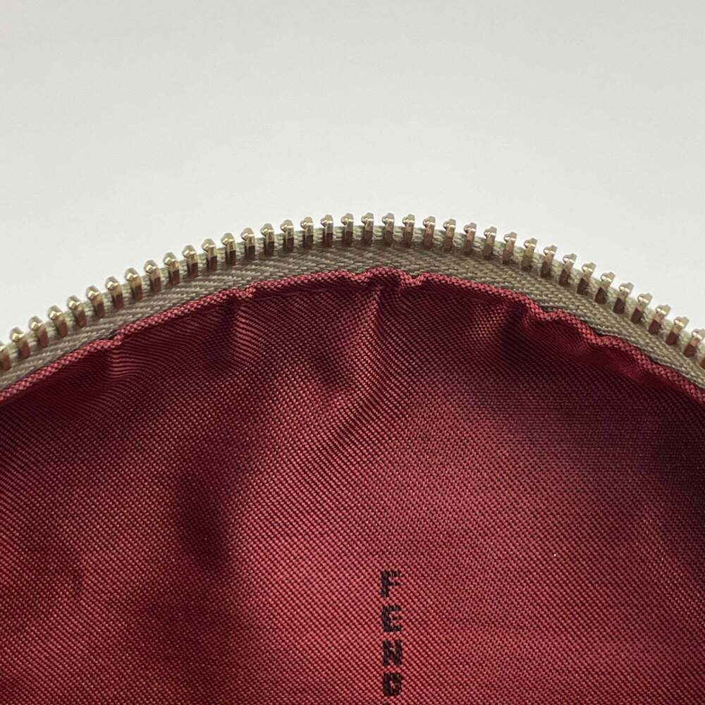 Fendi Zucchino Pattern Handbag, One-Shoulder Canvas, Brown/Red, 8BR464, Women's - Picture 7 of 8